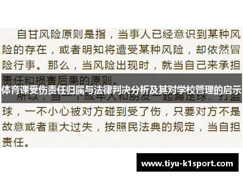 体育课受伤责任归属与法律判决分析及其对学校管理的启示
