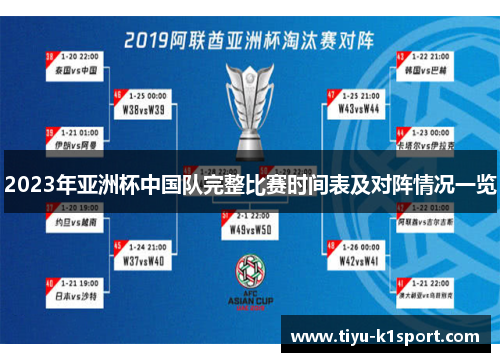2023年亚洲杯中国队完整比赛时间表及对阵情况一览 2023年亚洲杯中国队完整比赛时间表及对阵情况一览